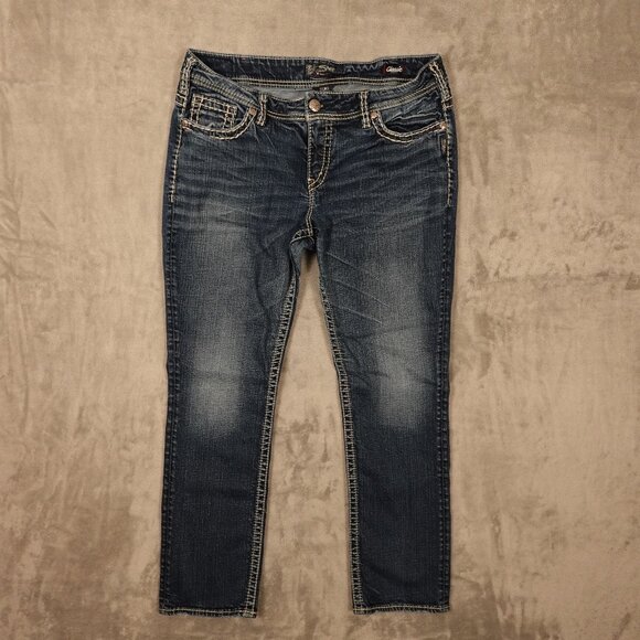 Silver Jeans Co. Suki Straight Women’s Size 16/32 Dark Wash Classic Stretch - Picture 1 of 13